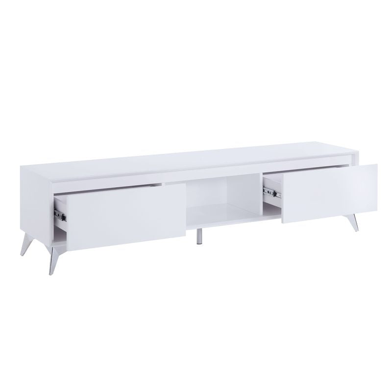 ACME Furniture TV & Media Units - ACME Raceloma TV stand , LED, White & Chrome Finish