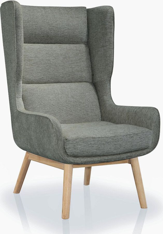 Manhattan Comfort Accent Chairs - Sampson Graphite and Natural Twill Accent Chair