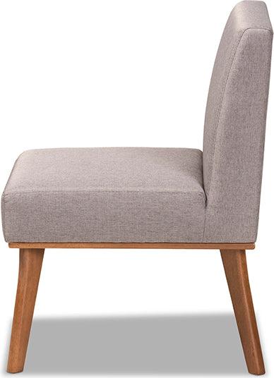 Wholesale Interiors Dining Chairs - Odessa Mid-Century Dining Chair Gray & walnut brown