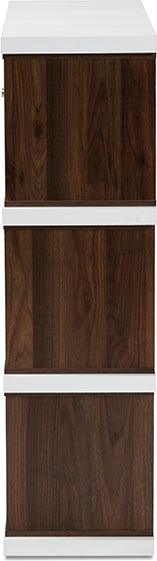 Wholesale Interiors Bookcases & Display Units - Rune Two-Tone Finished 2-Drawer Bookcase White & Walnut Brown