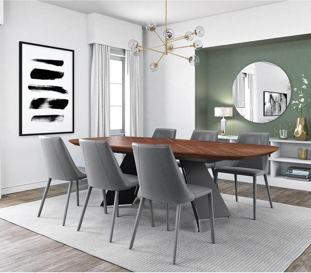 Euro Style Dining Chairs - Kalle Side Chair in Gray