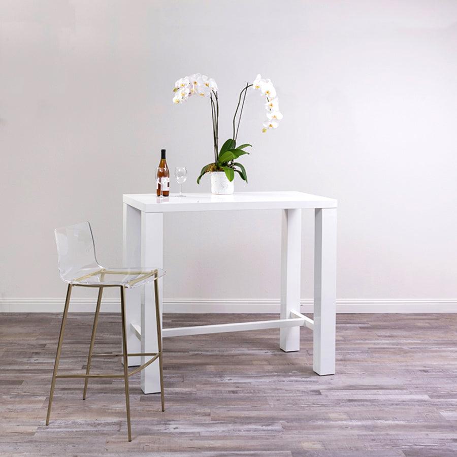 Euro Style Barstools - Cilla Bar Stool in Clear with Matte Brushed Gold Legs - Set of 2