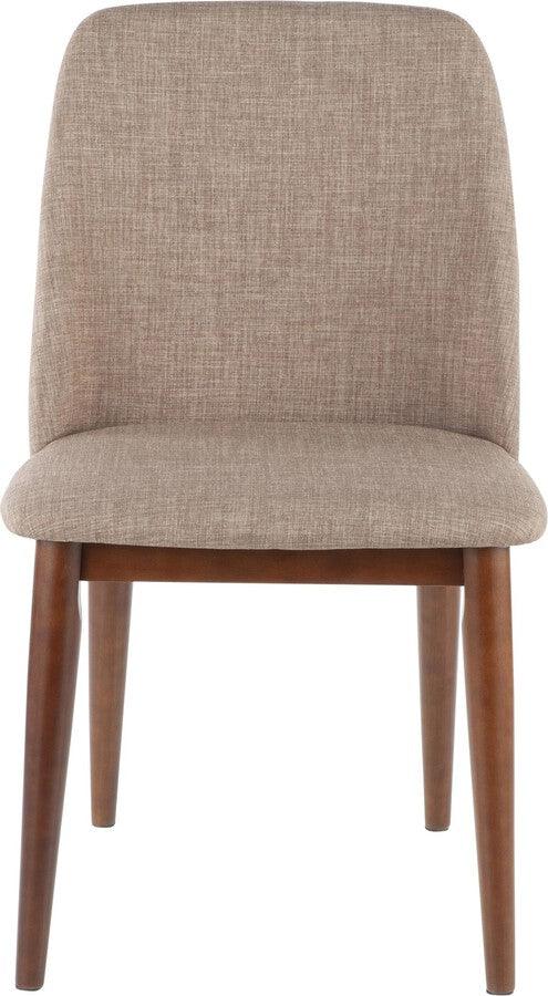 Lumisource Dining Chairs - Tintori Contemporary Dining Chair in Brown Fabric - Set of 2