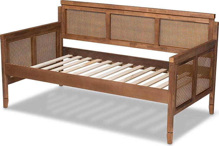 Wholesale Interiors Daybeds - Toveli Vintage French Inspired Ash Wanut Finished Wood and Synthetic Rattan Daybed Ash walnut