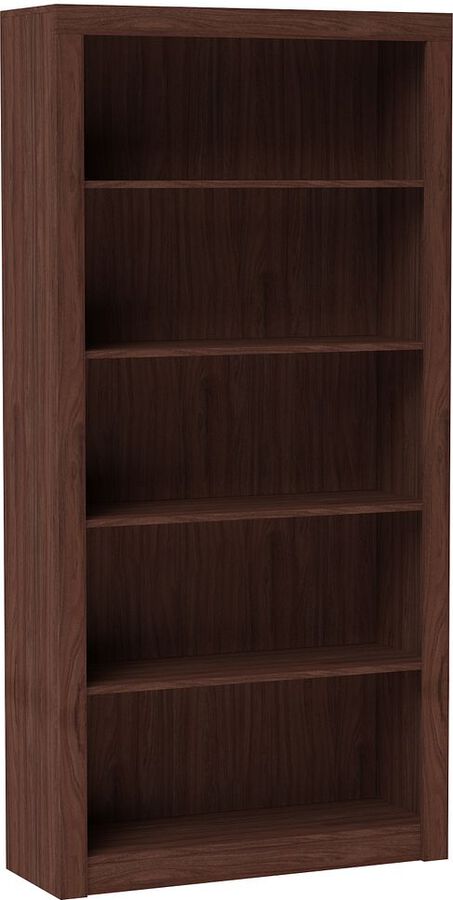 Manhattan Comfort Shelves - Classic Olinda Bookcase 1.0 with 5-Shelves in Nut Brown