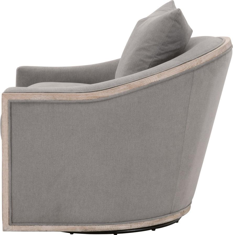 Essentials For Living Accent Chairs - Paxton Swivel Club Chair LiveSmart Peyton-Slate, Natural Gray Oak