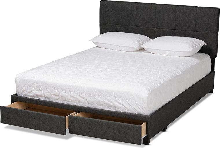 Wholesale Interiors Beds - Netti King Storage Bed Dark Gray & Black