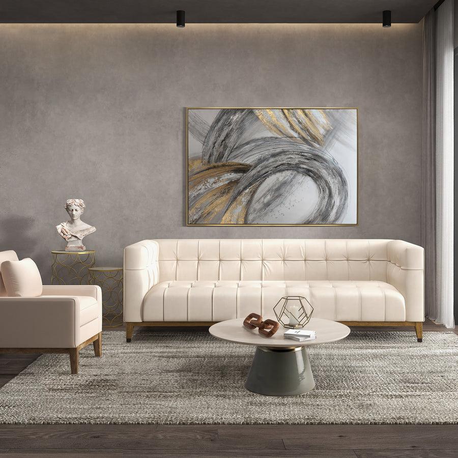 Sagebrook Home Side & End Tables - Marble Top, 17"h Nebular Coffee Table, Gray