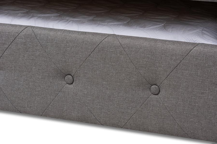 Wholesale Interiors Daybeds - Alena Modern and Contemporary Grey Fabric Upholstered Full Size Daybed with Trundle
