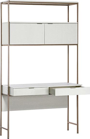 SUNPAN Desks - Ambrose Modular Wall Desk - Champagne Gold - Cream
