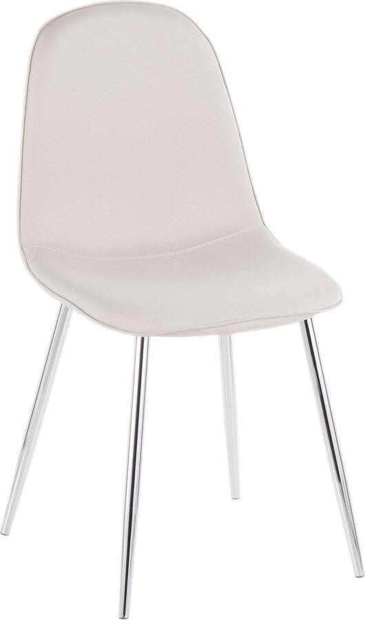 Lumisource Living Room Sets - Pebble Chair 35" Chrome & Beige Fabric (Set of 2)