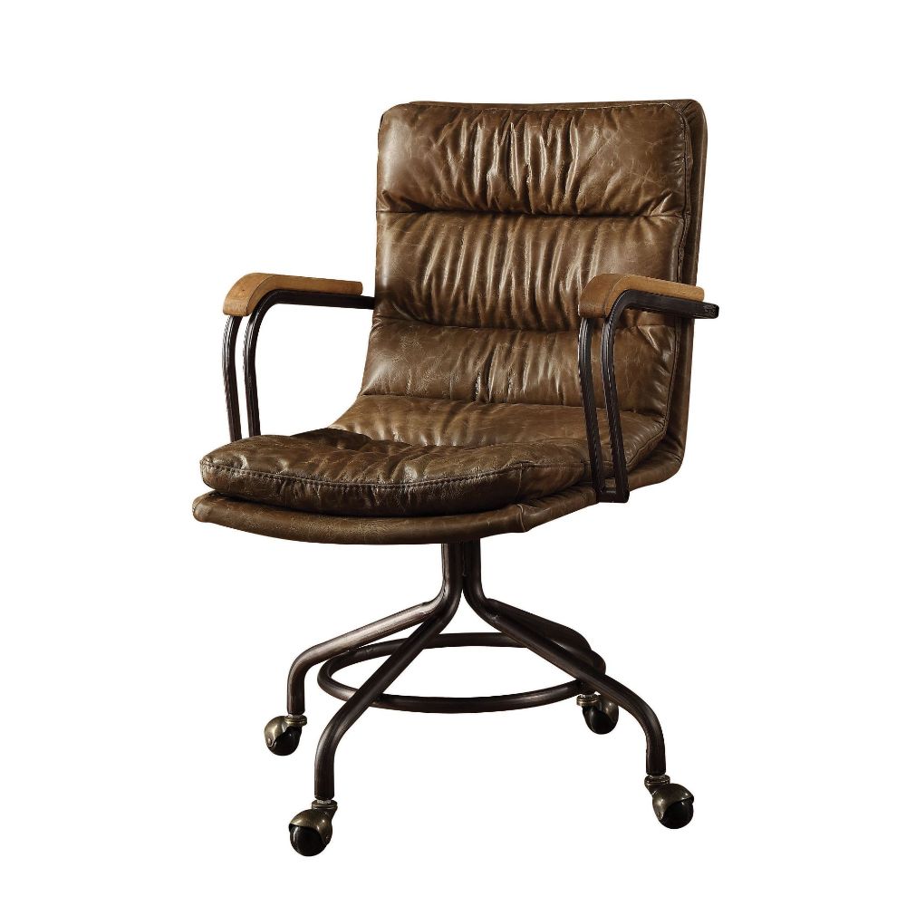 ACME Task Chairs - ACME Harith Executive Office Chair, Vintage Whiskey Top Grain Leather