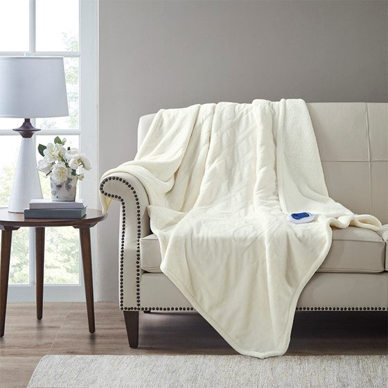 Olliix.com Heated Blankets - Throw Ivory