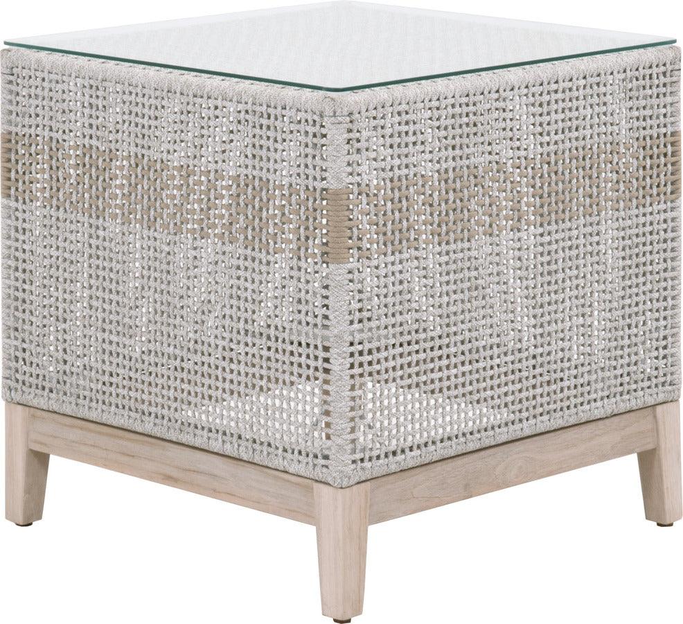 Essentials For Living Outdoor Side Tables - Tapestry Outdoor End Table Gray Teak & Clear