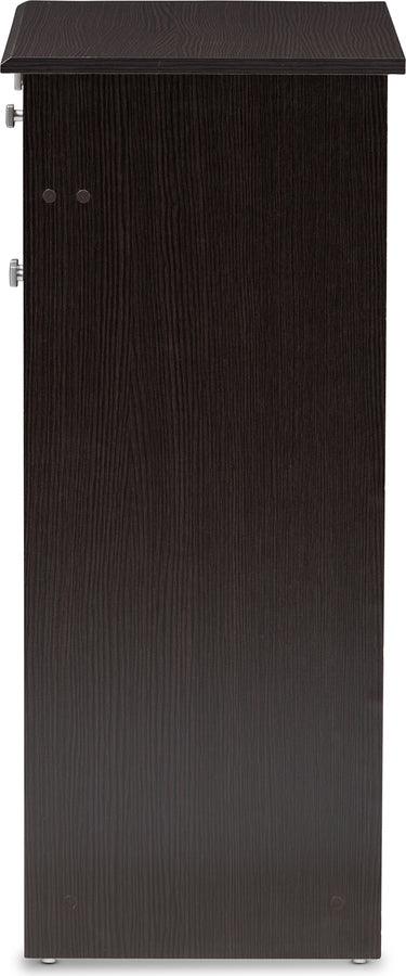 Wholesale Interiors Shoe Storage - Dariell Modern and Contemporary Wenge Brown Finished Shoe Cabinet