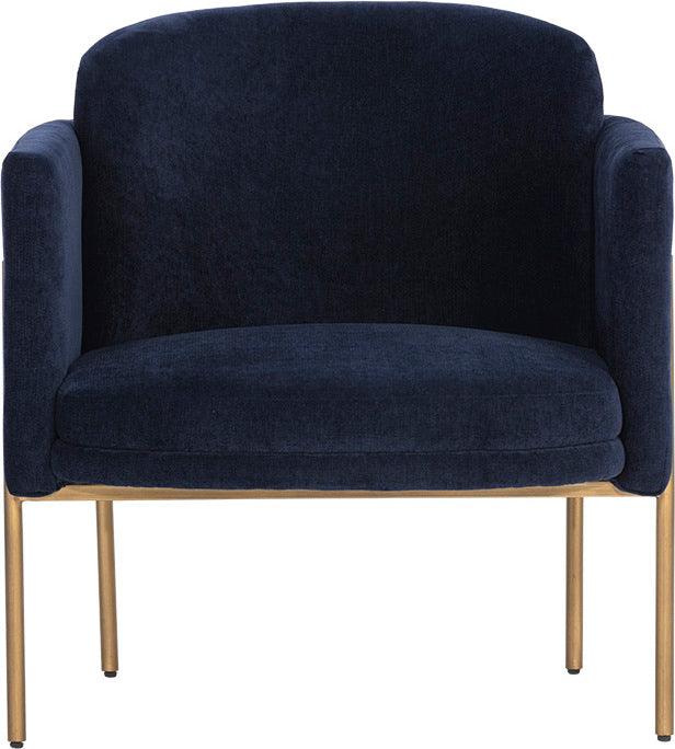 SUNPAN Accent Chairs - Richie Lounge Chair Antique Brass Danny Navy