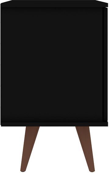 Manhattan Comfort Side & End Tables - Hampton 33.07 Accent Cabinet with 2 Shelves Solid Wood Legs in Black