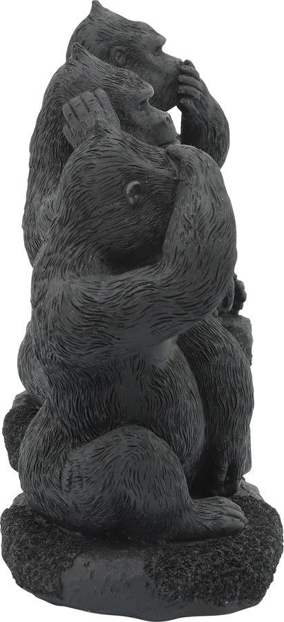 Sagebrook Home Decorative Objects - Resin, S/3 Hear, Speak, See No Evil Gorilla, Black