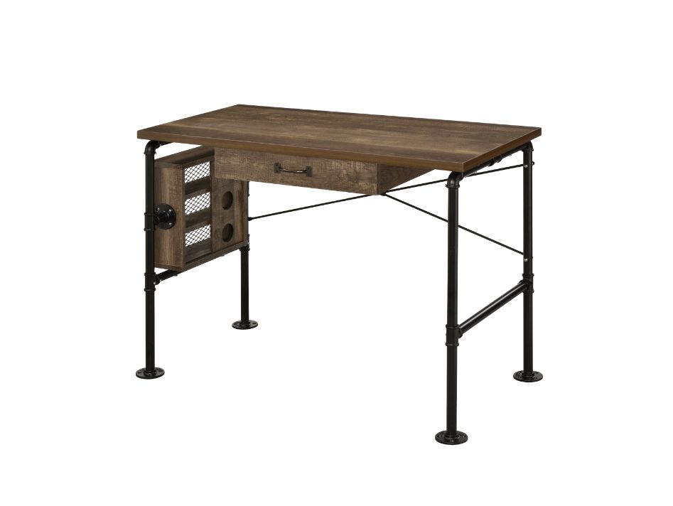 ACME Desks - ACME Endang Writing Desk, Weathered Oak & Black Finish