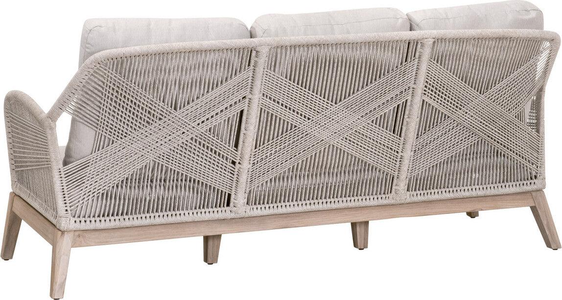 Essentials For Living Outdoor Sofas - Loom Outdoor 79in Sofa - Taupe and White-Gray Teak
