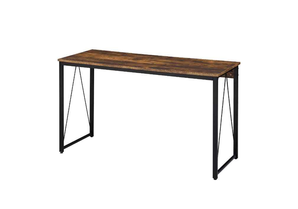 ACME Desks - ACME Zaidin Writing Desk, Weathered Oak & Black Finish