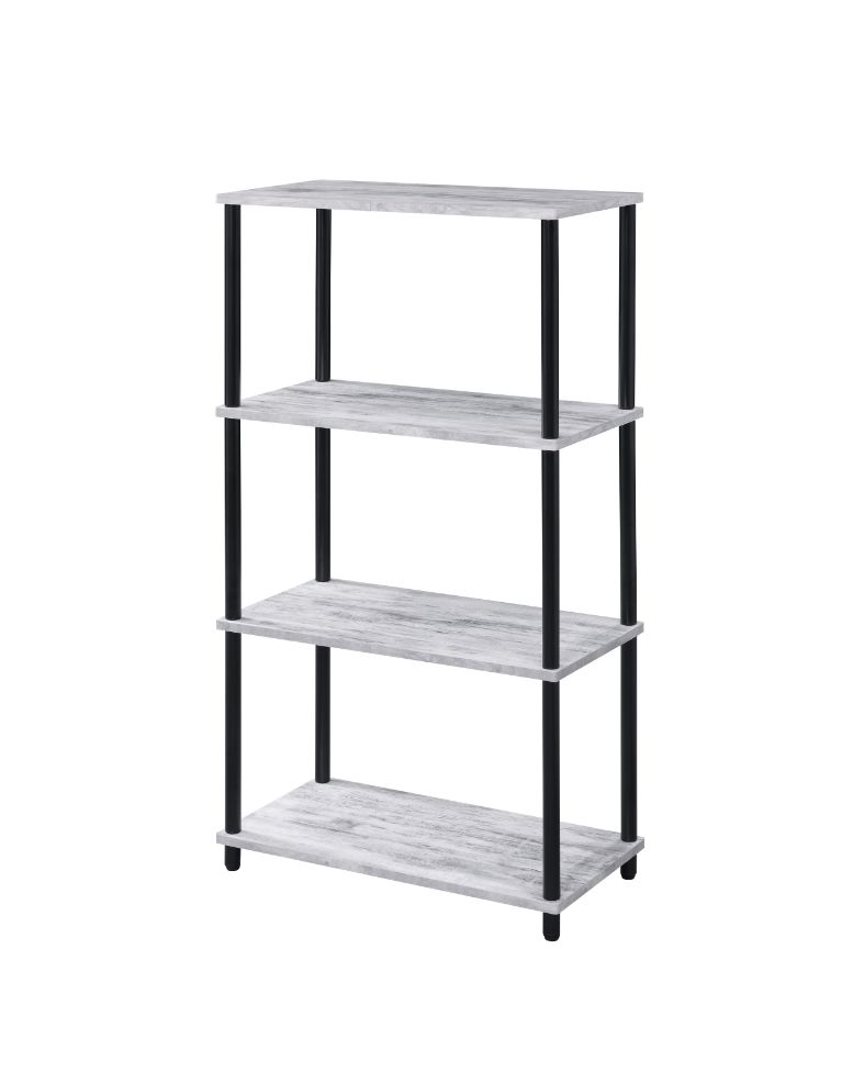 ACME Bookcases & Display Units - ACME Nypho Bookshelf, Antique White & Black Finish