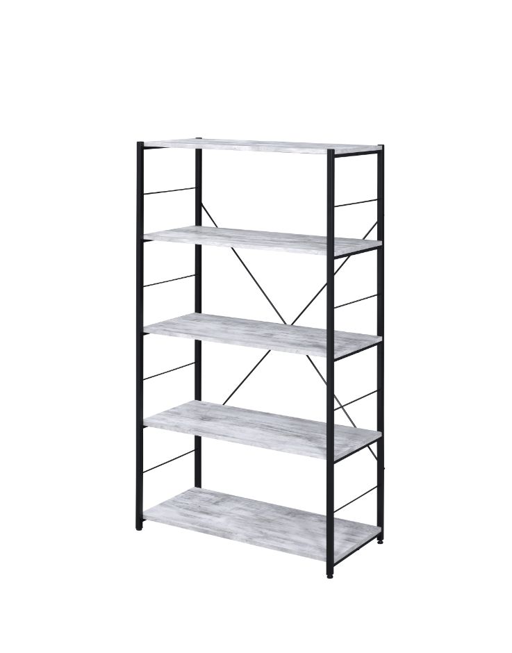 ACME Bookcases & Display Units - ACME Tesadea Bookshelf, Antique White & Black Finish