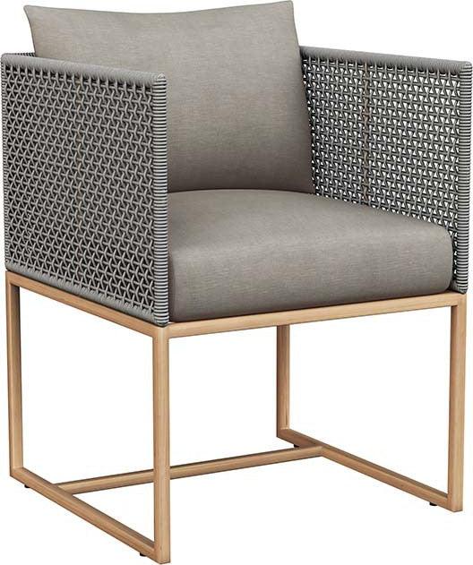 SUNPAN Outdoor Dining Chairs - Crete Dining Armchair Natural Pallazo Taupe