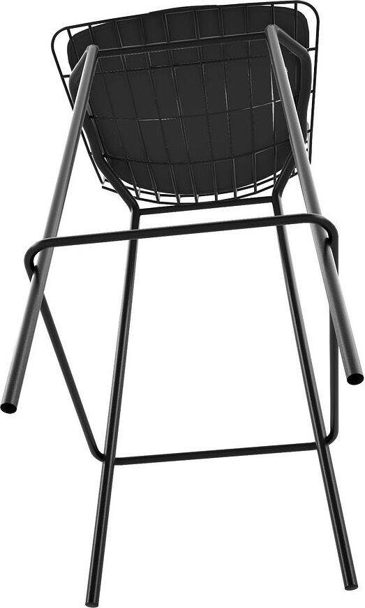 Manhattan Comfort Barstools - Madeline 41.73" Barstool, Set of 3 with Seat Cushion in Black