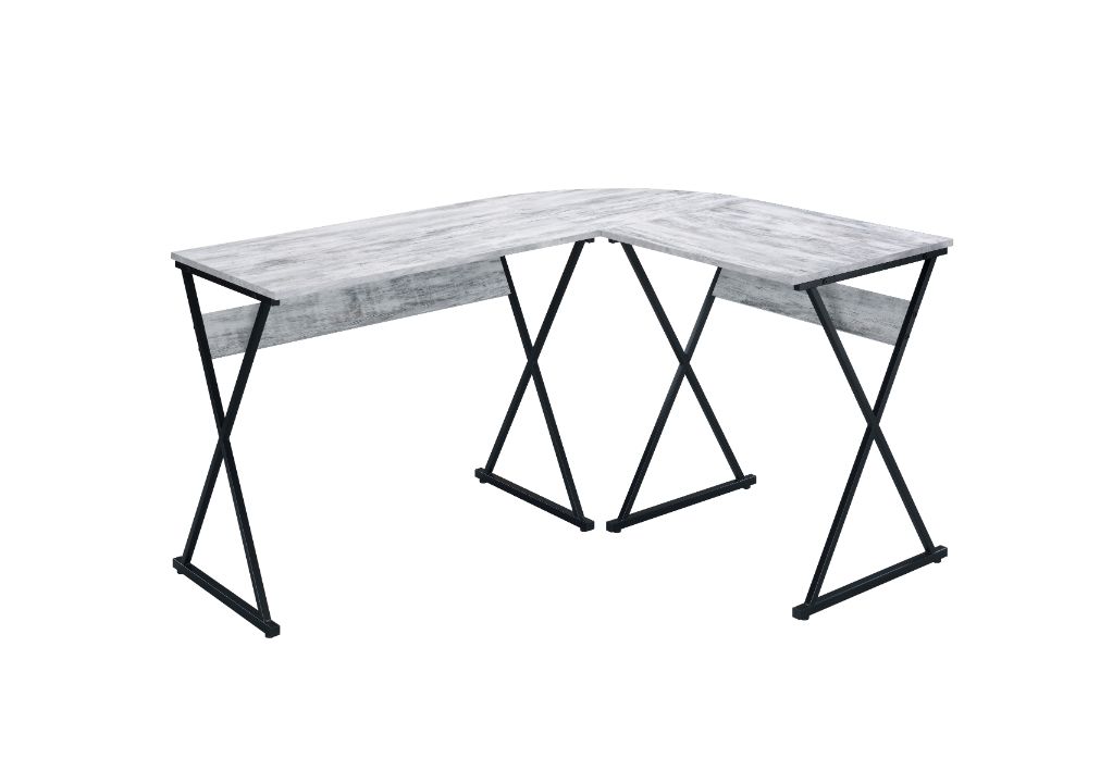 ACME Desks - ACME Zafiri Writing Desk, Antique White & Black Finish