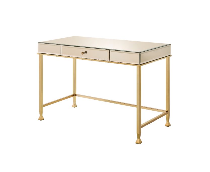 ACME Desks - ACME Canine Writing Desk, Smoky Mirrored and Champagne Finish