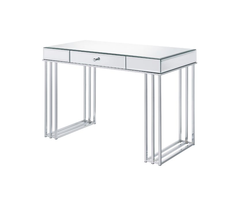 ACME Desks - ACME Critter Writing Desk, Mirrored and Chrome Finish