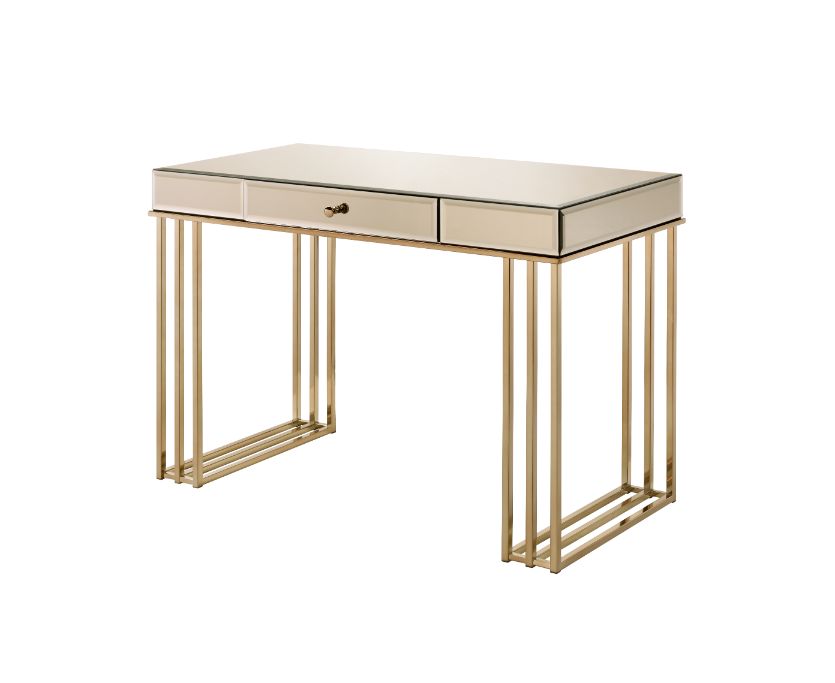ACME Desks - ACME Critter Writing Desk, Smoky Mirrored and Champagne Finish
