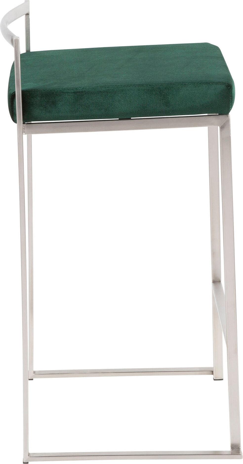 Lumisource Barstools - Fuji Stacker Counter Stool & Green (Set of 2)