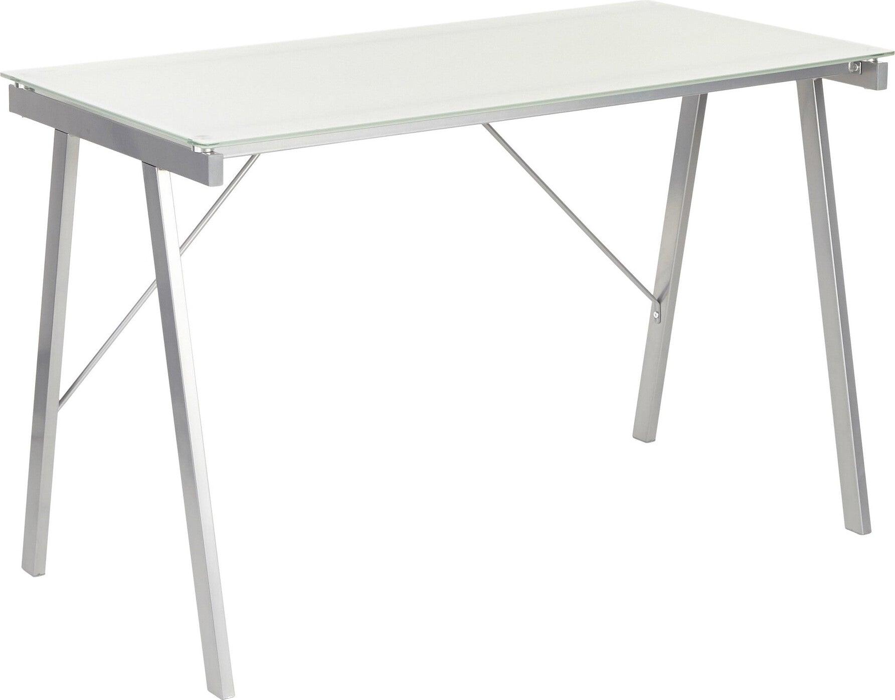 Lumisource Desks - Printed Office Desk White & Silver
