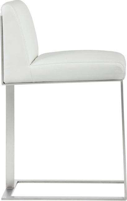 SUNPAN Barstools - Dean Counter Stool - Stainless Steel - Cantina White