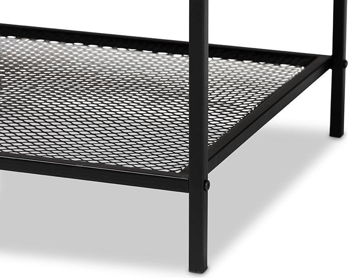 Wholesale Interiors Coffee Tables - Overton Modern Industrial Oak Brown Finished Wood and Black Metal Coffee Table