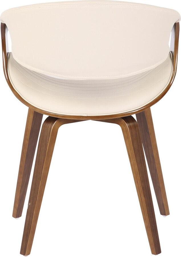 Lumisource Accent Chairs - Symphony Mid-Century Modern Dining/accent Chair in Walnut Wood and Cream Faux Leather