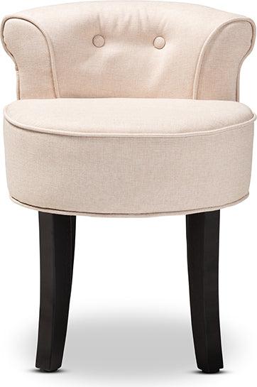 Wholesale Interiors Accent Chairs - Cerise Classic And Traditional Small Beige Fabric Upholstered Accent Chair