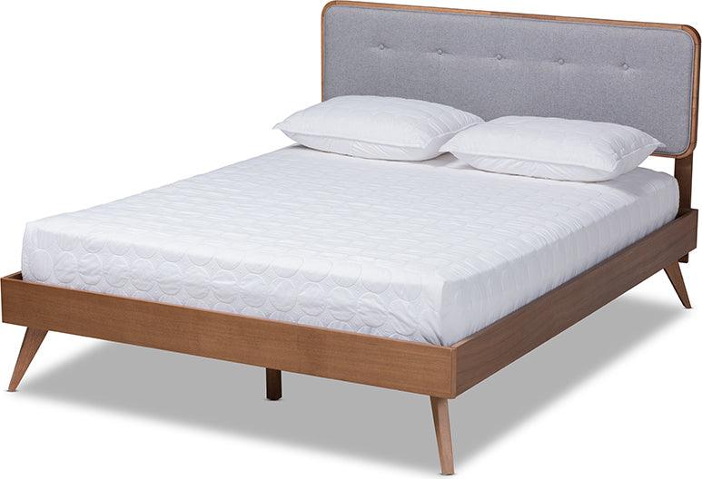Wholesale Interiors Beds - Dilara Full Bed Gray & Walnut