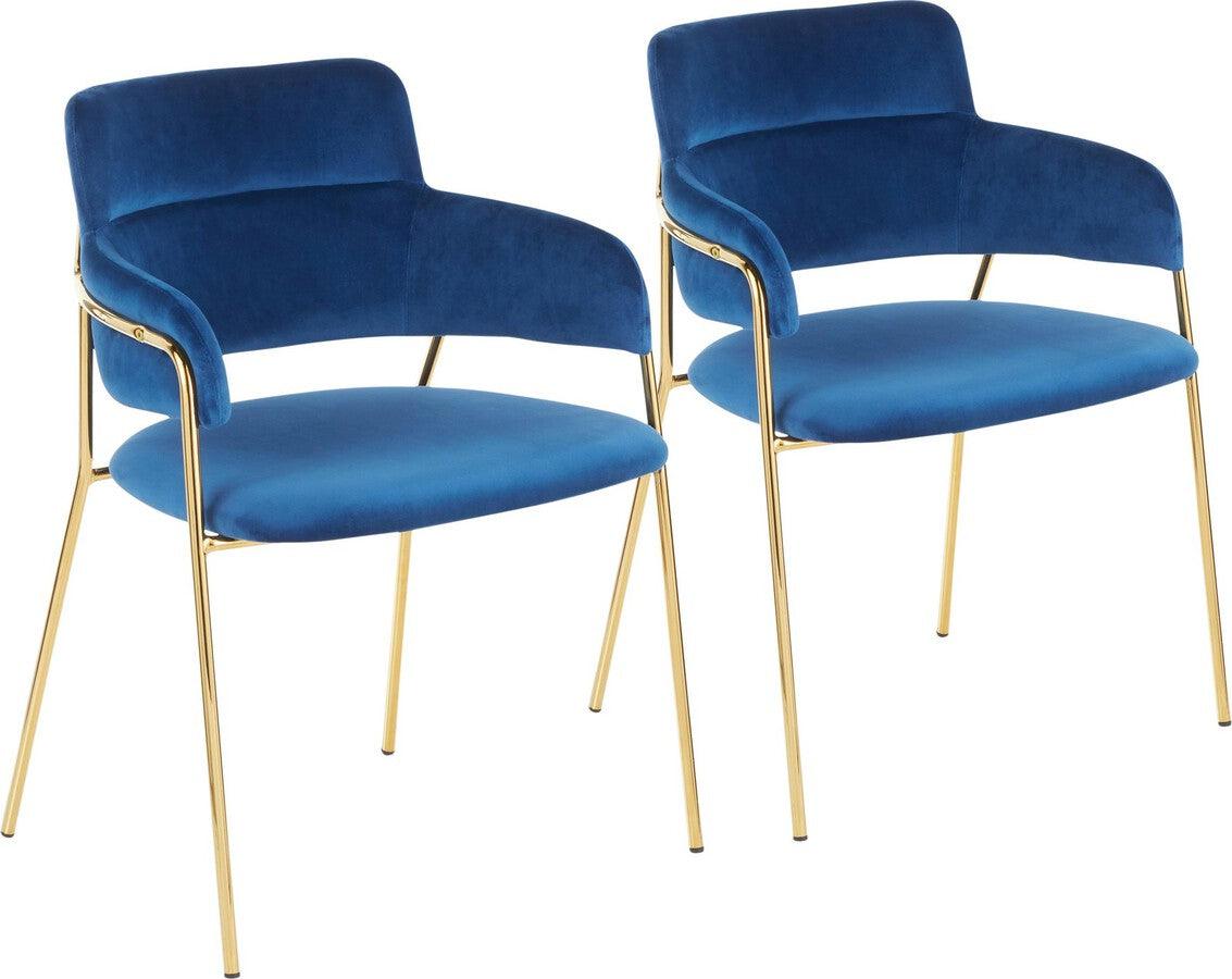 Lumisource Living Room Sets - Napoli Chair 31" Gold Metal & Blue Velvet (Set of 2)