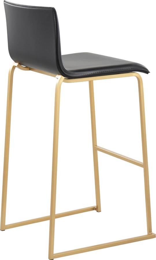 Lumisource Barstools - Mara Barstool In Gold Steel & Black Faux Leather (Set of 2)