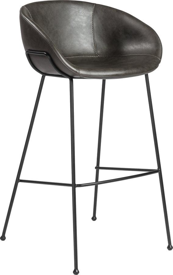 Euro Style Barstools - Zach-B Bar Stool with Dark Gray & Matte Black- Set of 2