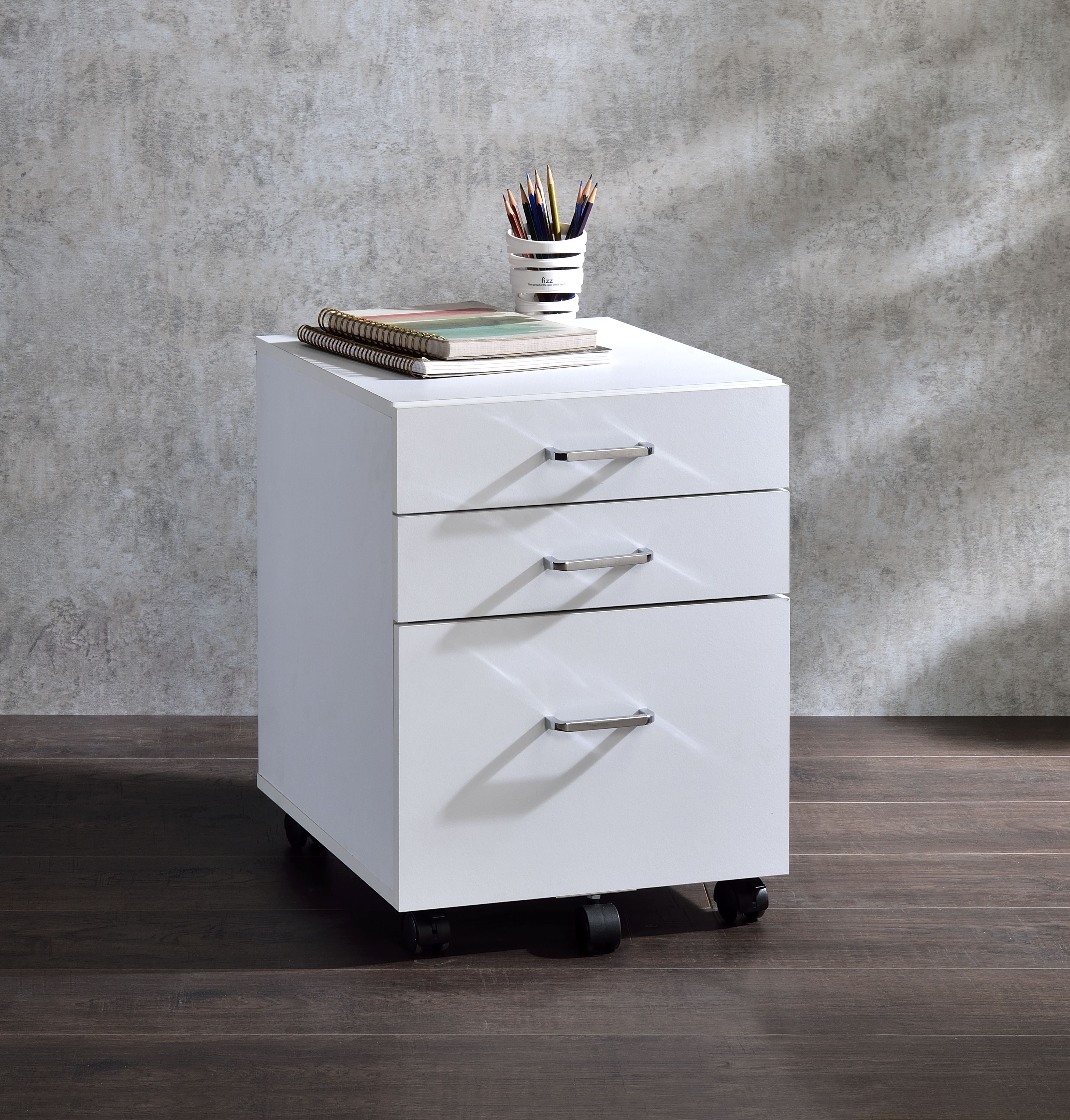 ACME Furniture Buffets & Cabinets - ACME Tennos Cabinet, White & Chrome Finish