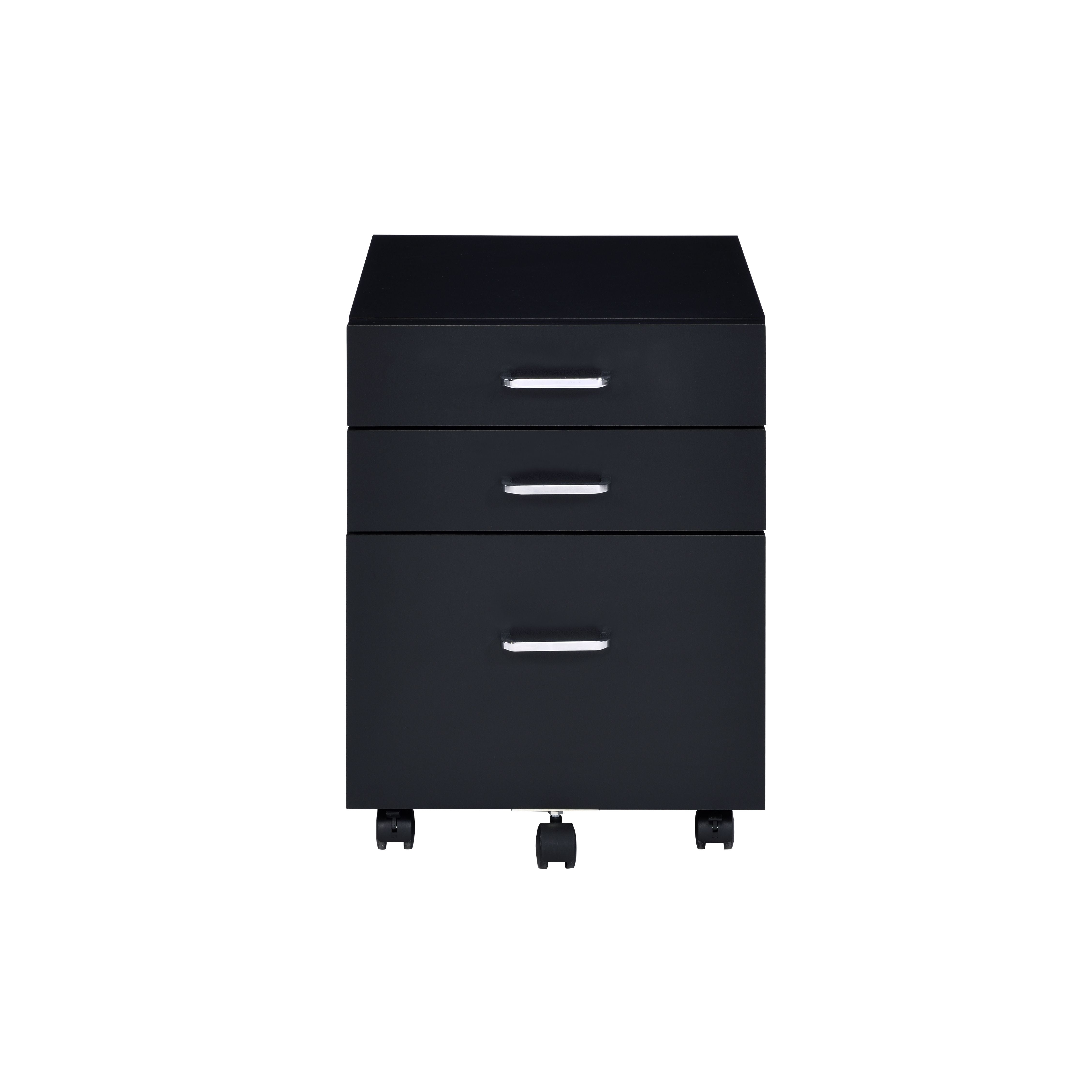ACME Furniture Buffets & Cabinets - ACME Tennos Cabinet, Black & Chrome Finish
