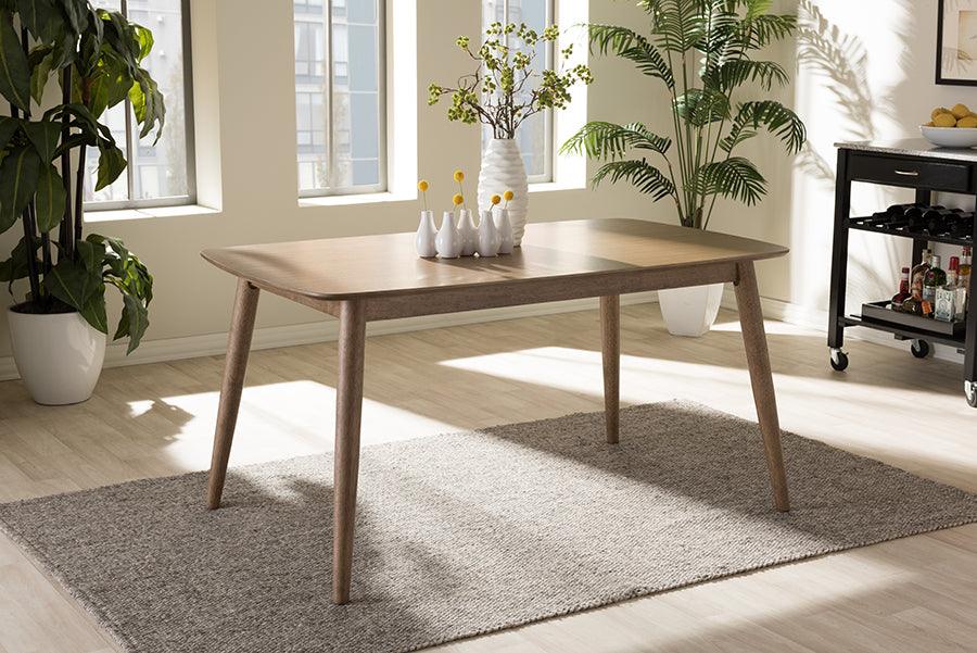 Wholesale Interiors Dining Tables - Edna Mid-Century Modern French "Oak" Light Brown Finishing Wood Dining Table