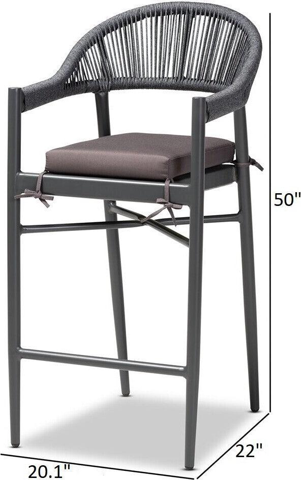 Wholesale Interiors Outdoor Barstools - Wendell Outdoor Bar Stool Gray
