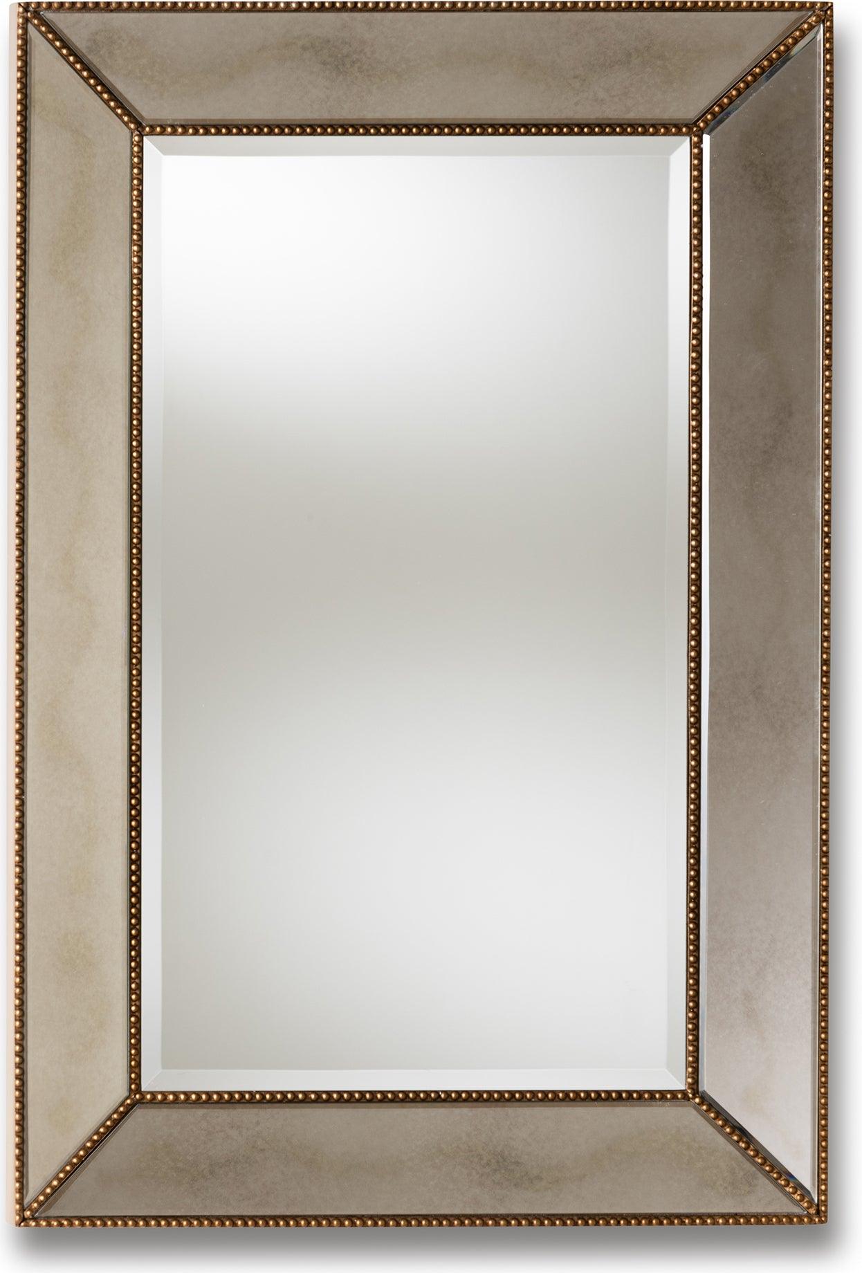 Wholesale Interiors Mirrors - Neva Rectangular Accent Wall Mirror Antique Gold