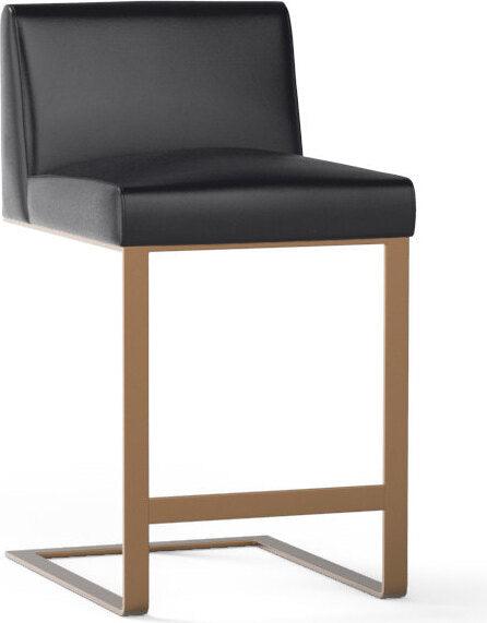 SUNPAN Barstools - Dean Counter Stool - Antique Brass - Cantina Black