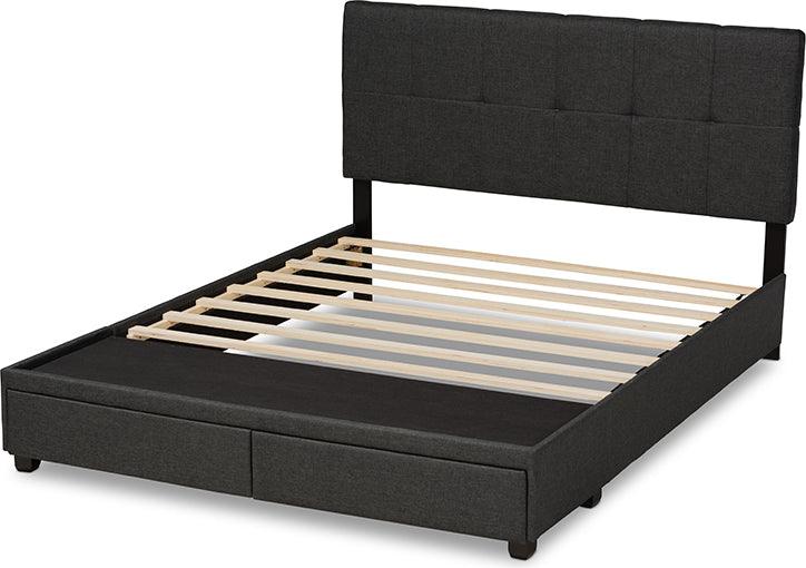 Wholesale Interiors Beds - Netti King Storage Bed Dark Gray & Black